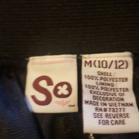 NWT So Girls 10/12 Black Sequin Skirt Tie Waist Party Holiday Sparkle Tween - Picture 4 of 5